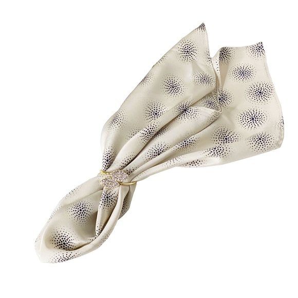 NWT SILKLETTE Radial Lights 100% Fine Silk Kerchief Scarf CREME/BLACK - Picture 5 of 6